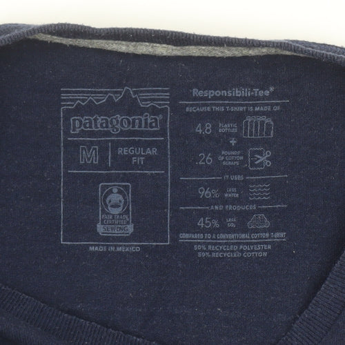 Patagonia Men's Blue Regular Fit Graphic Pocket T-Shirt Size M