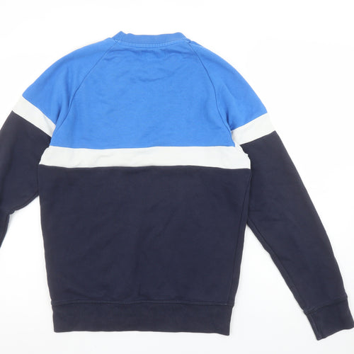 Adidas Men's Blue Colour Block Crew Neck Sweatshirt XS