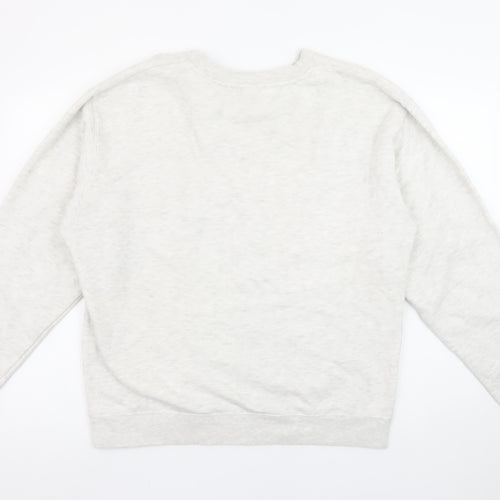 Delta Fleece Women’s Grey Pullover Sweatshirt L Wolf Graphic Cotton Blend