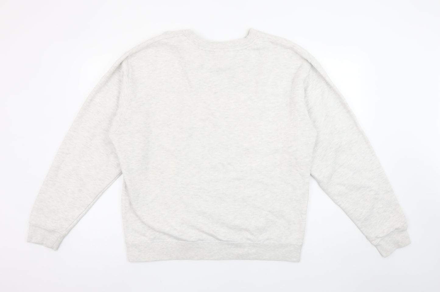 Delta Fleece Women’s Grey Pullover Sweatshirt L Wolf Graphic Cotton Blend