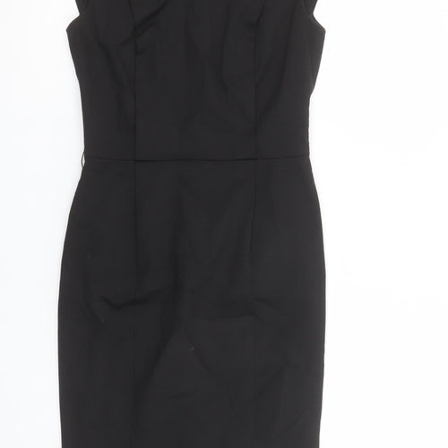 Warehouse Women Black Size 8 Sheath Knee Length Dress