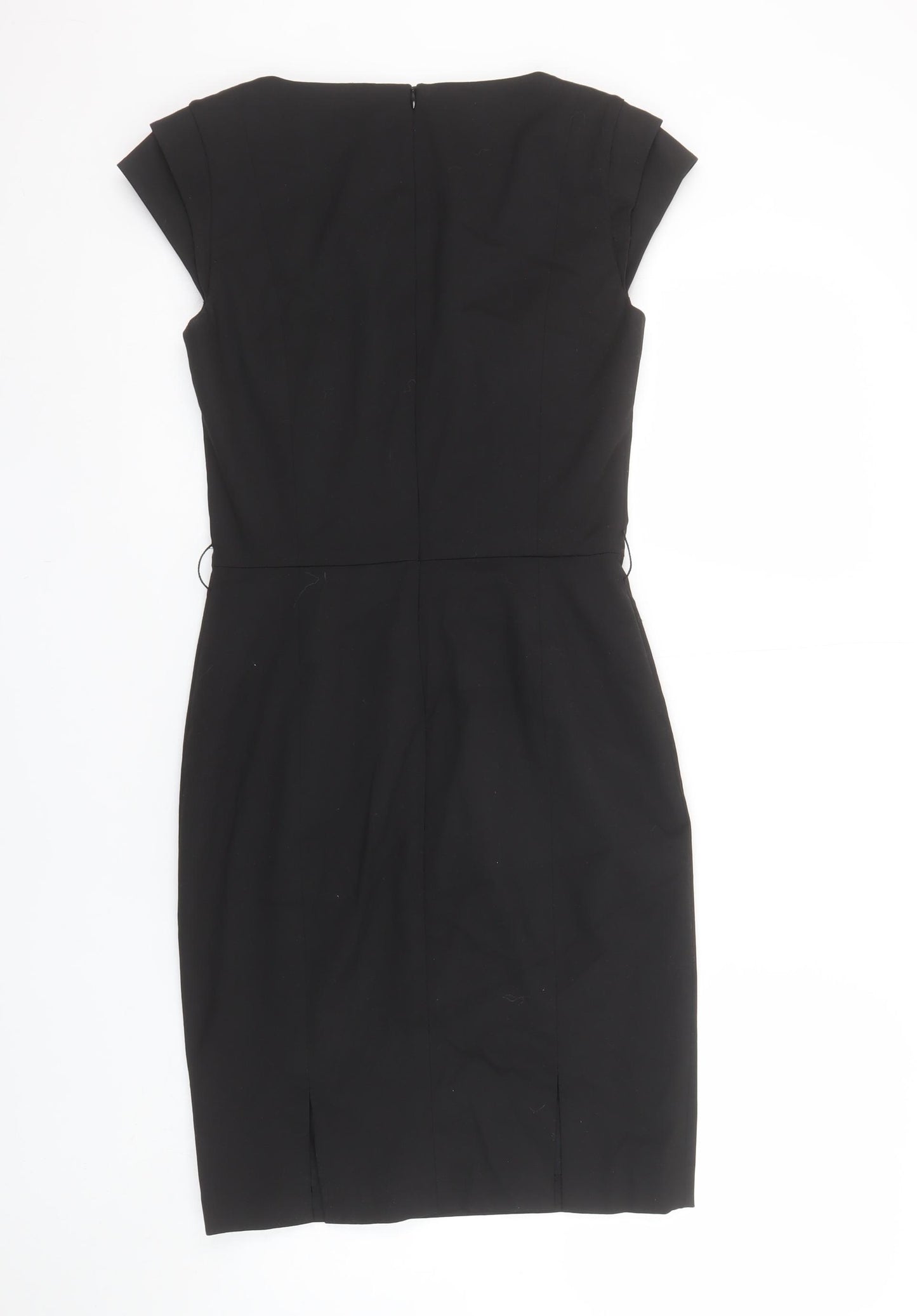 Warehouse Women Black Size 8 Sheath Knee Length Dress