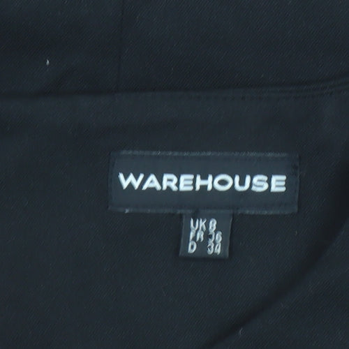 Warehouse Women Black Size 8 Sheath Knee Length Dress