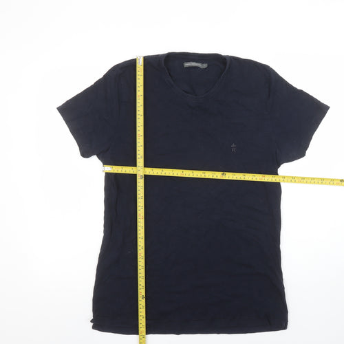 French Connection Men's Navy Blue Cotton Crew Neck T-Shirt Size L