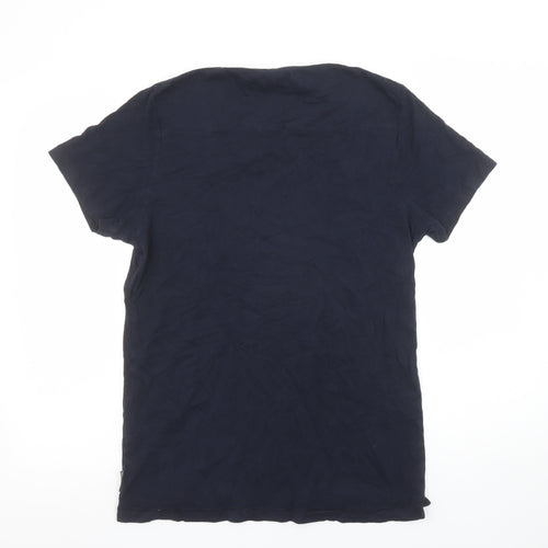 French Connection Men's Navy Blue Cotton Crew Neck T-Shirt Size L