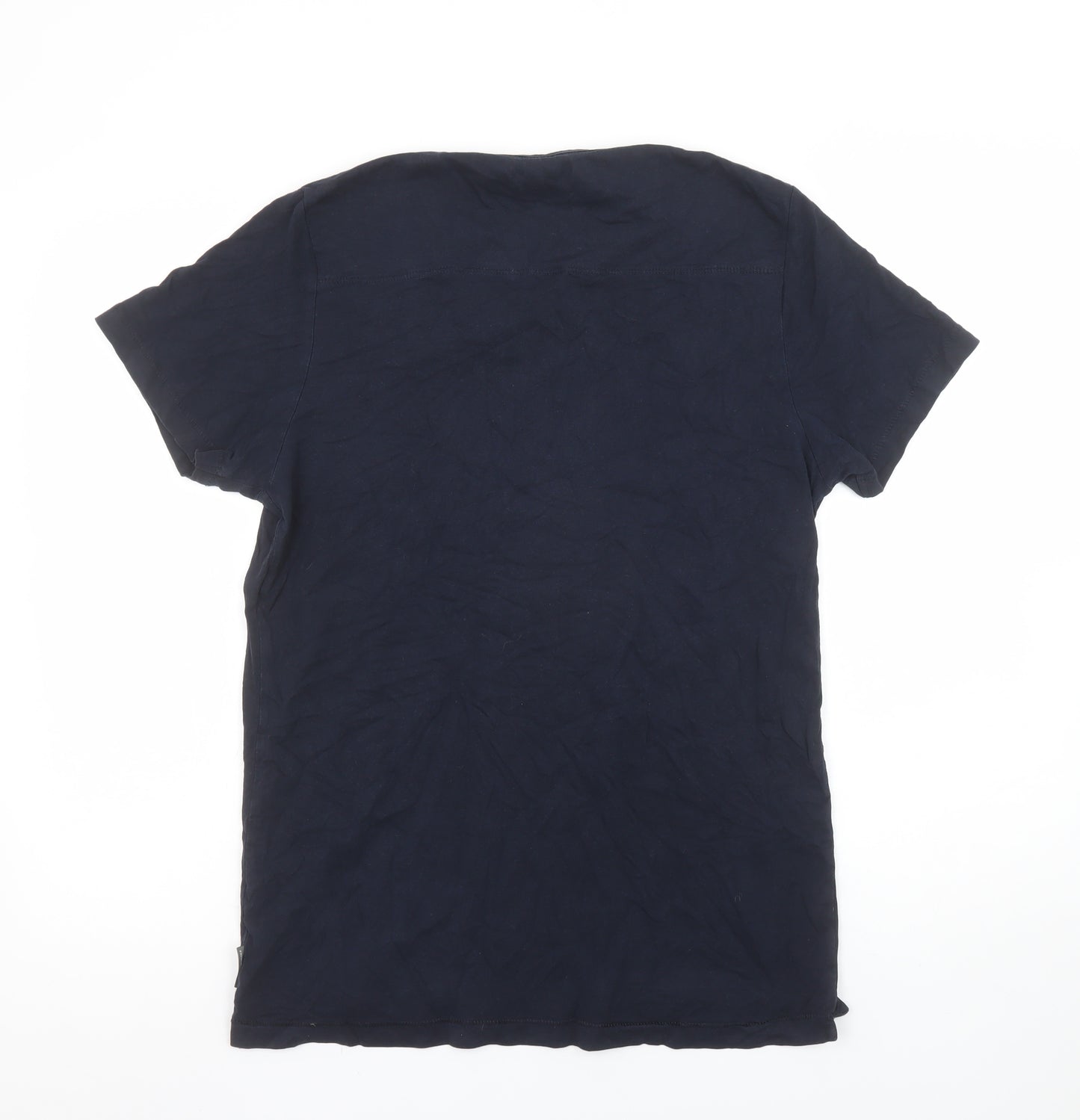 French Connection Men's Navy Blue Cotton Crew Neck T-Shirt Size L