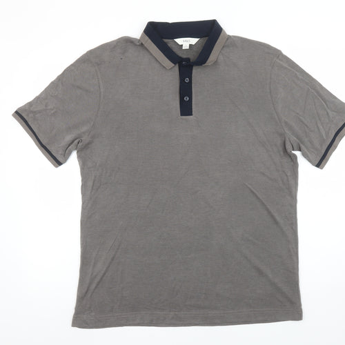 Marks and Spencer Men's Brown Collared Short Sleeve Polo Shirt Size M