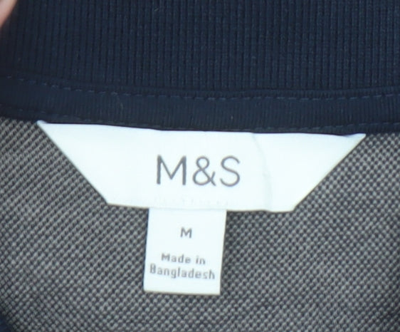 Marks and Spencer Men's Brown Collared Short Sleeve Polo Shirt Size M