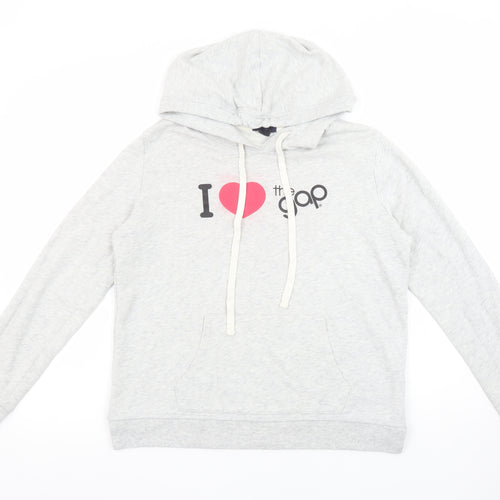 GAP Women’s Grey Hoodie Small Pullover with Logo Print
