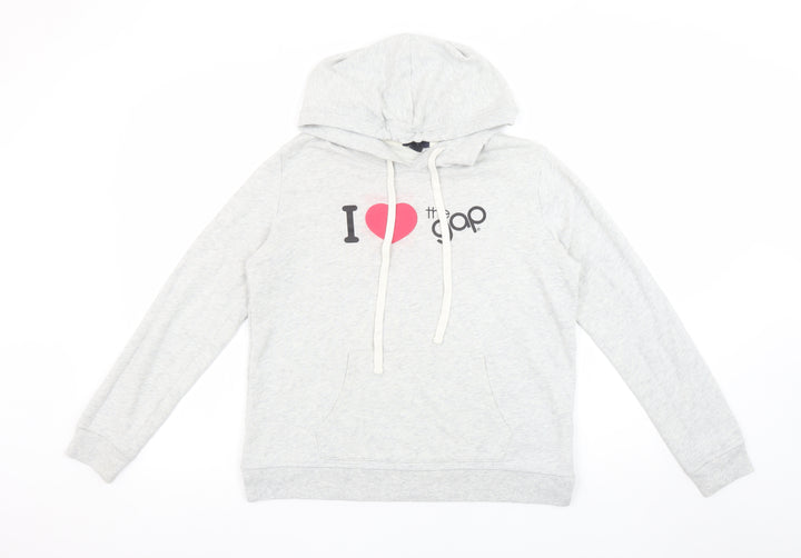 GAP Women’s Grey Hoodie Small Pullover with Logo Print