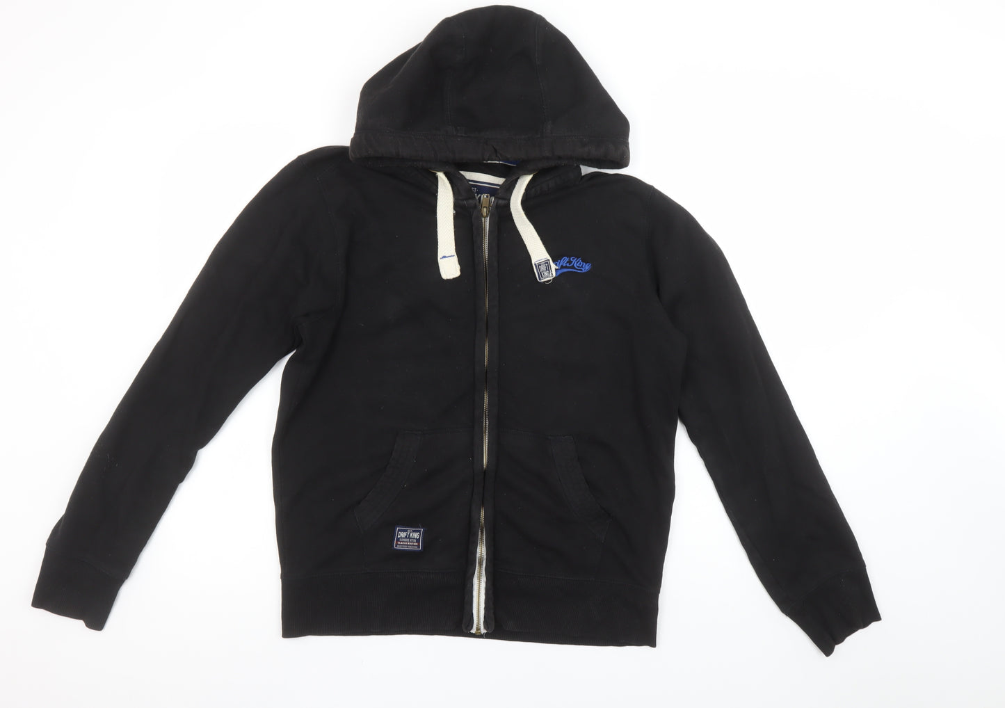 Drift King Men's Black Full Zip Hoodie Size S Classic Style