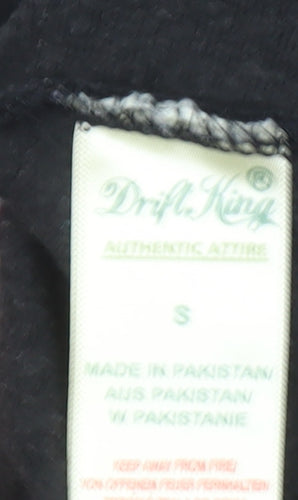 Drift King Men's Black Full Zip Hoodie Size S Classic Style