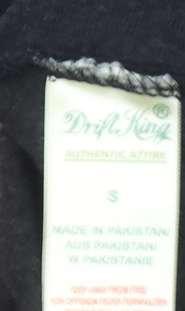 Drift King Men's Black Full Zip Hoodie Size S Classic Style