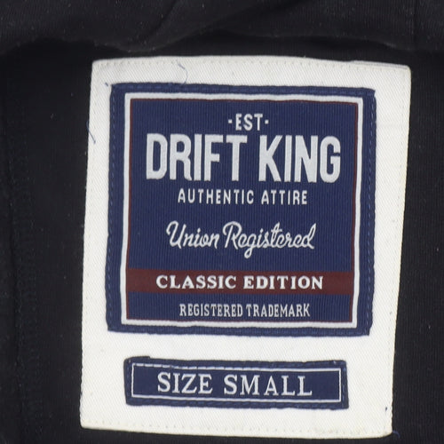 Drift King Men's Black Full Zip Hoodie Size S Classic Style
