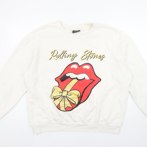 George Women’s White Rolling Stones Graphic Pullover Sweatshirt L 16-18