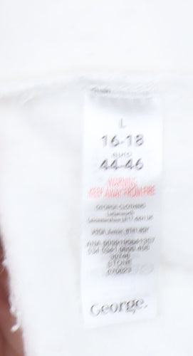 George Women’s White Rolling Stones Graphic Pullover Sweatshirt L 16-18