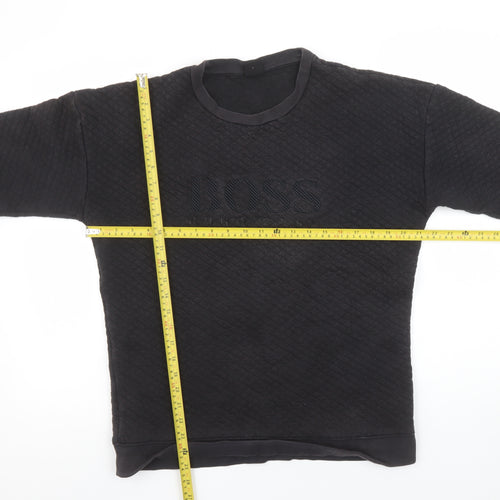 Hugo Boss Men's Black Quilted Cotton Sweatshirt Size L