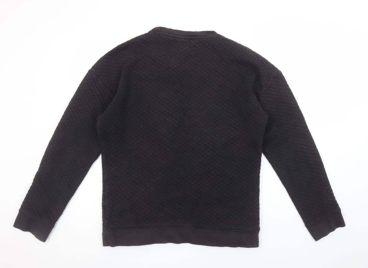 Hugo Boss Men's Black Quilted Cotton Sweatshirt Size L