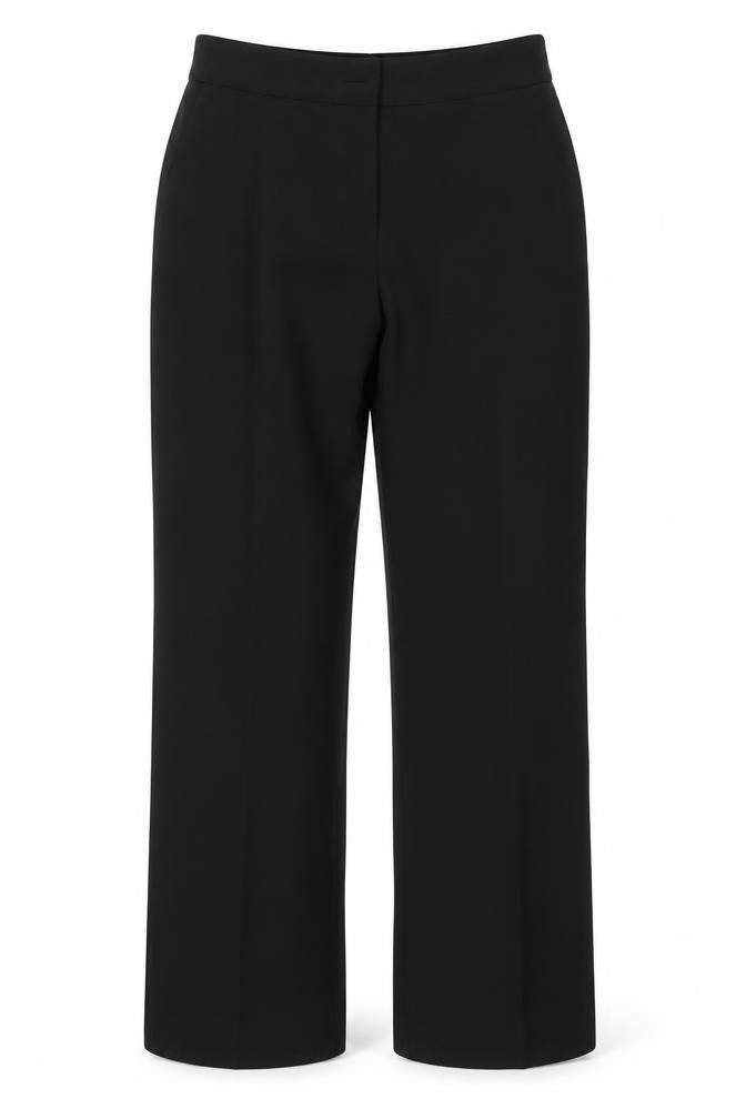 Front view of Mango Women's Black Tailored Straight Leg Trousers, size 18