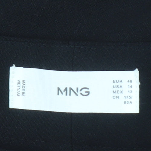 MNG Women's Black Tailored Straight Leg Trousers Size 18