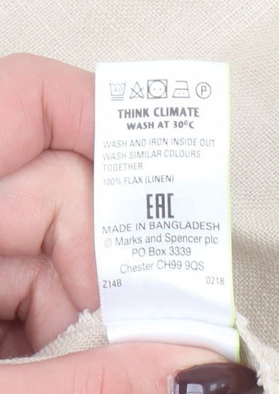 Marks and Spencer Women’s Beige Linen Capri Trousers UK 12 Short