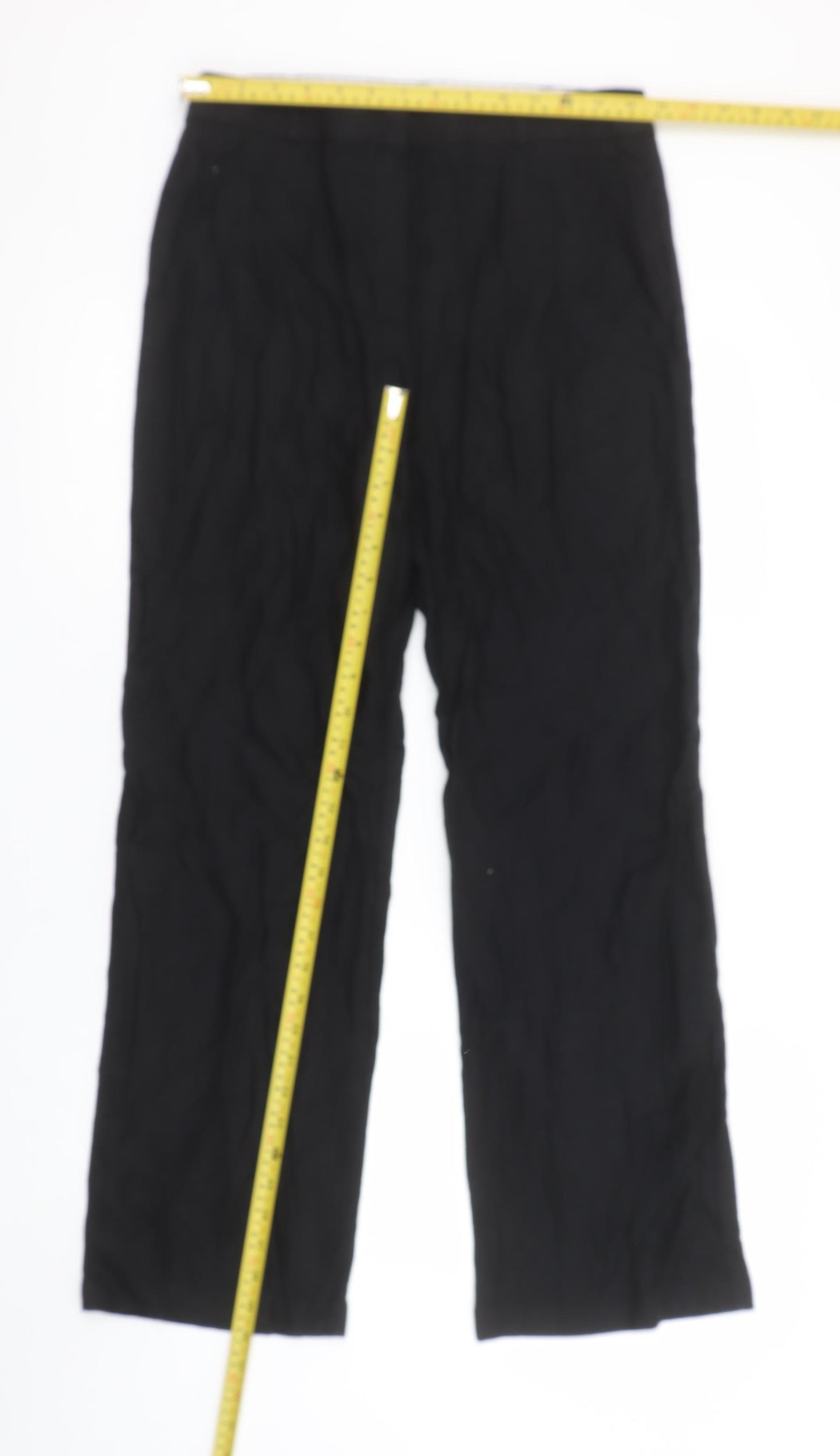 Marks and Spencer Women’s Black Linen Blend Pleated Trousers Size 10