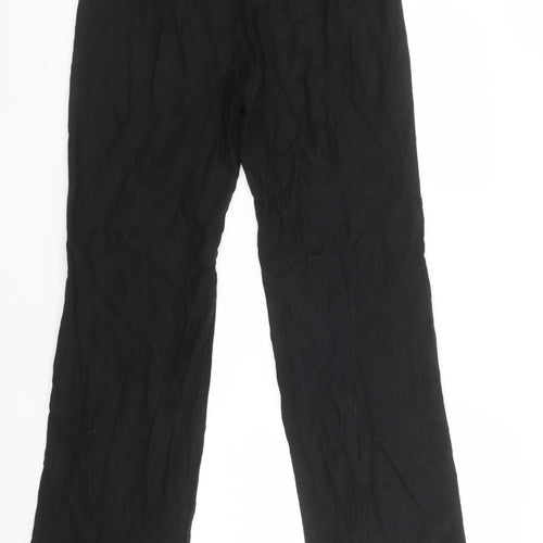 Marks and Spencer Women’s Black Linen Blend Pleated Trousers Size 10