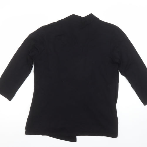 Just Elegance Women’s Black Tunic Blouse Size 14 Viscose Jersey 3/4 Sleeve