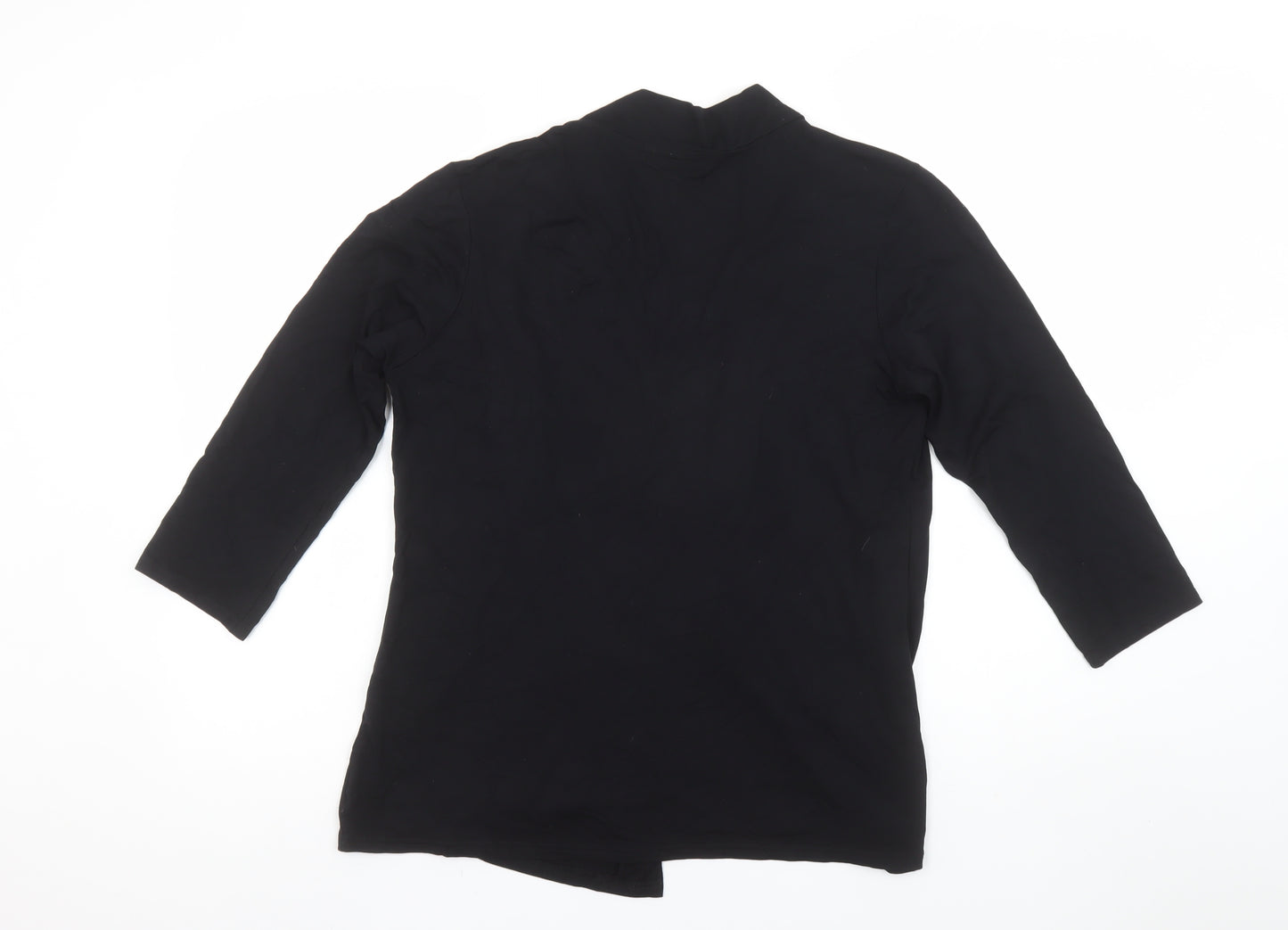 Just Elegance Women’s Black Tunic Blouse Size 14 Viscose Jersey 3/4 Sleeve