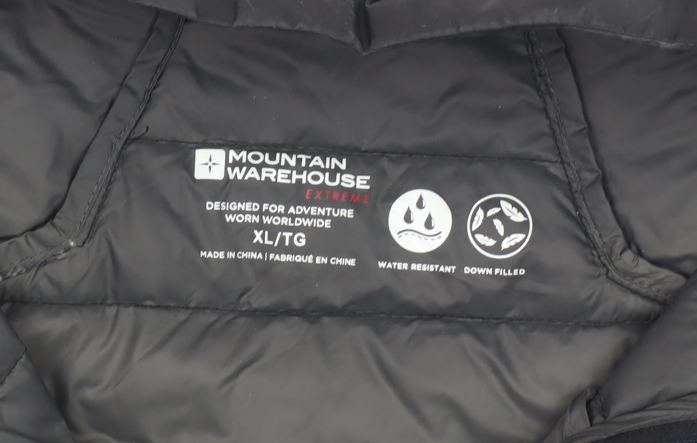 Mountain Warehouse Men’s Black XL Down Bodywarmer Gilet Padded Water Resistant