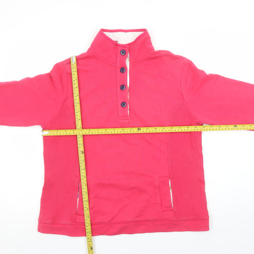 Pomodoro Women’s Pink Long Sleeve Henley Sweatshirt UK 14 100% Cotton