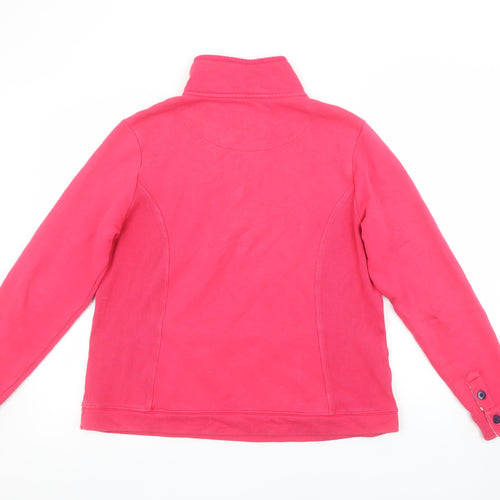 Pomodoro Women’s Pink Long Sleeve Henley Sweatshirt UK 14 100% Cotton