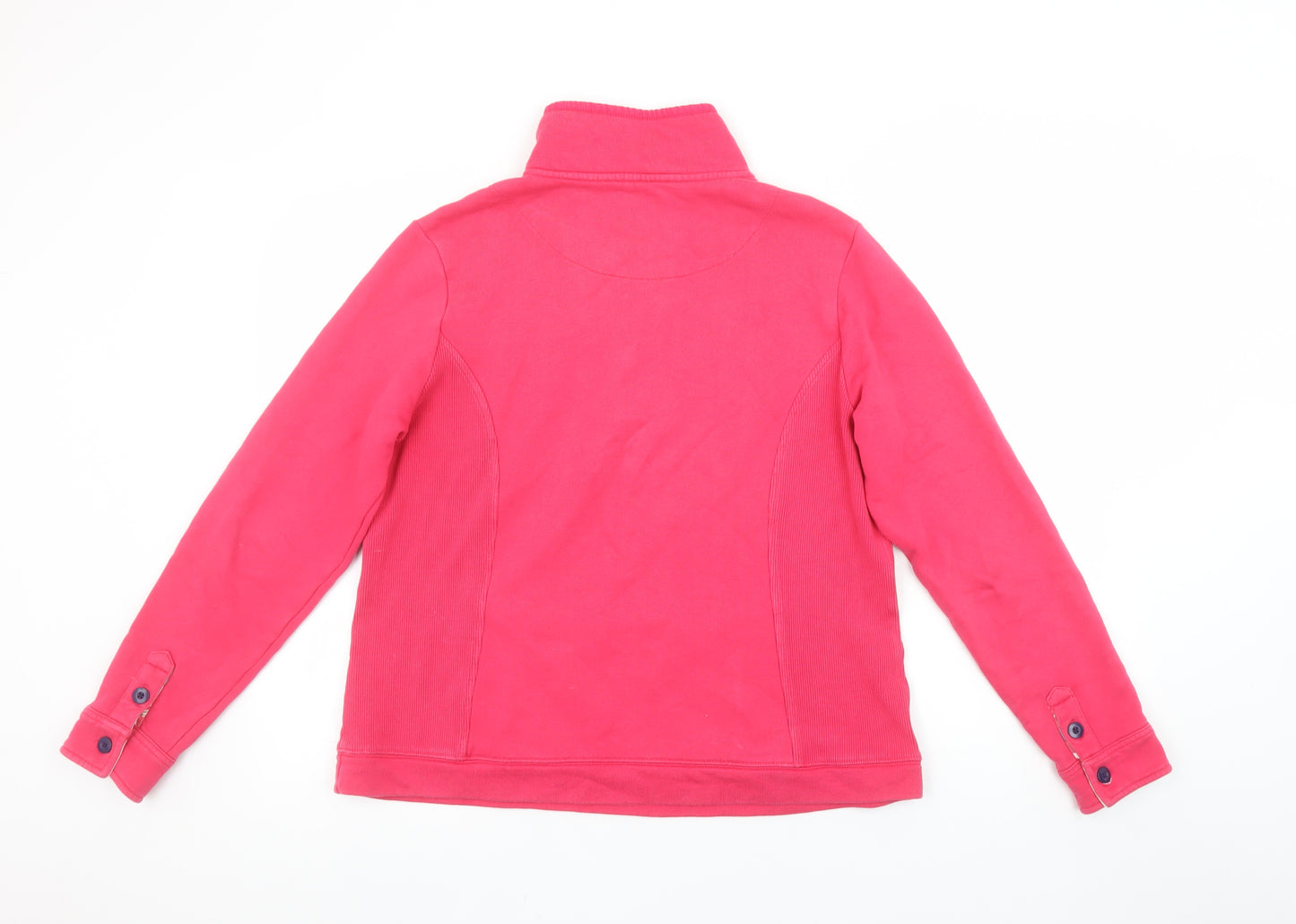 Pomodoro Women’s Pink Long Sleeve Henley Sweatshirt UK 14 100% Cotton