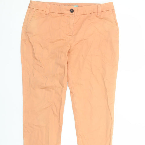 Boden Women's Orange Cropped Cotton Trousers Size 12