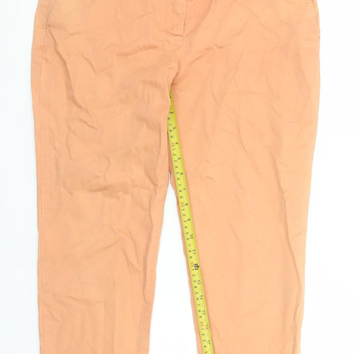 Boden Women's Orange Cropped Cotton Trousers Size 12