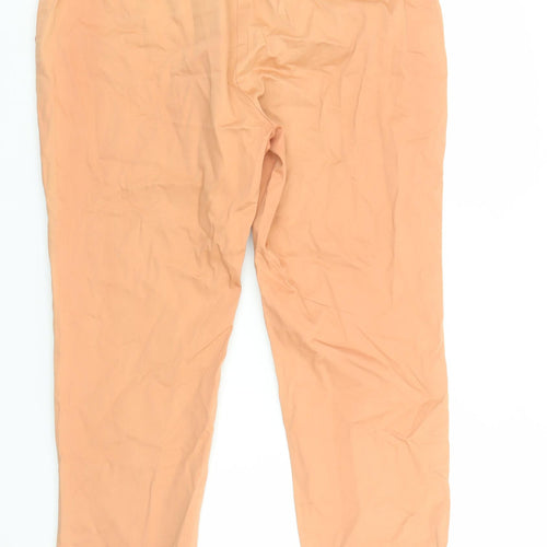 Boden Women's Orange Cropped Cotton Trousers Size 12