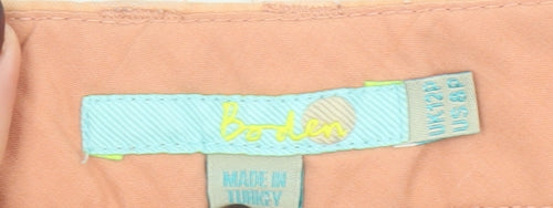 Boden Women's Orange Cropped Cotton Trousers Size 12