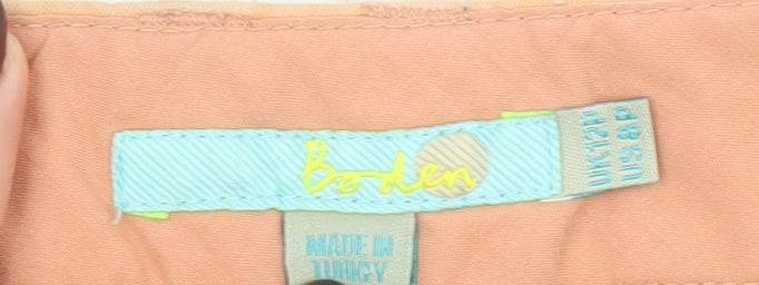 Boden Women's Orange Cropped Cotton Trousers Size 12