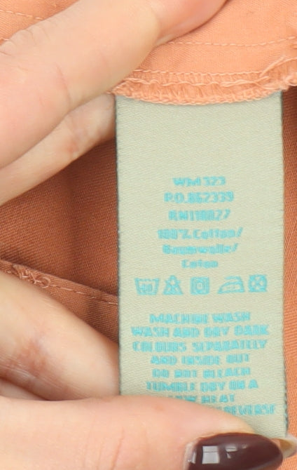 Boden Women's Orange Cropped Cotton Trousers Size 12