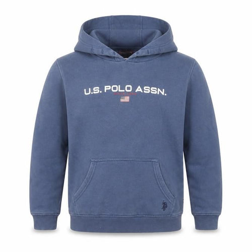 U.S. Polo Assn. Boys Blue Pullover Hoodie 9-10 Years Cotton Blend Sweatshirt