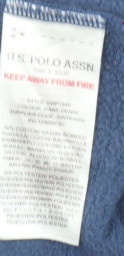 U.S. Polo Assn. Boys Blue Pullover Hoodie 9-10 Years Cotton Blend Sweatshirt