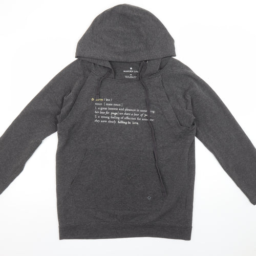 Manuka Life Women’s Grey Pullover Hoodie XS UK 8 Cotton Blend Yoga Top