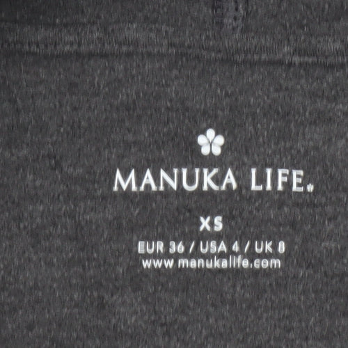 Manuka Life Women’s Grey Pullover Hoodie XS UK 8 Cotton Blend Yoga Top