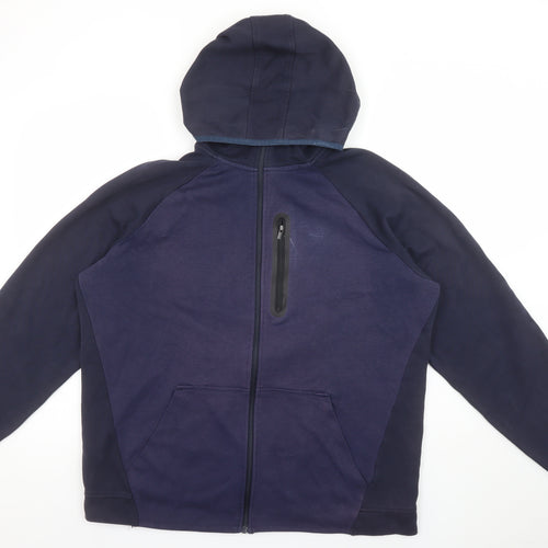 U.S. Athletic Men’s Blue Full Zip Hoodie XL Lightweight Cotton Blend