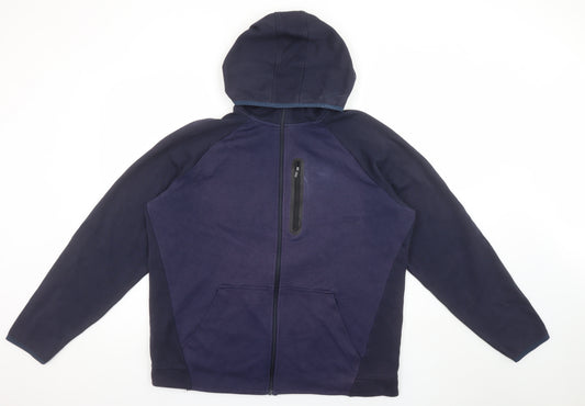 U.S. Athletic Men’s Blue Full Zip Hoodie XL Lightweight Cotton Blend