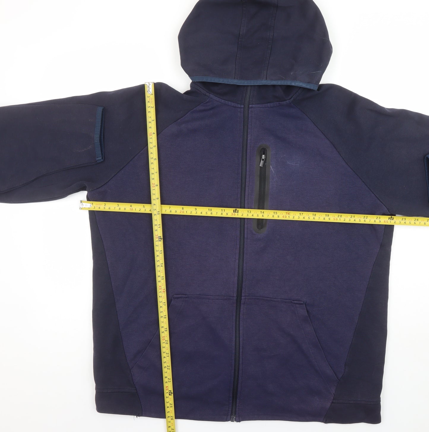 U.S. Athletic Men’s Blue Full Zip Hoodie XL Lightweight Cotton Blend