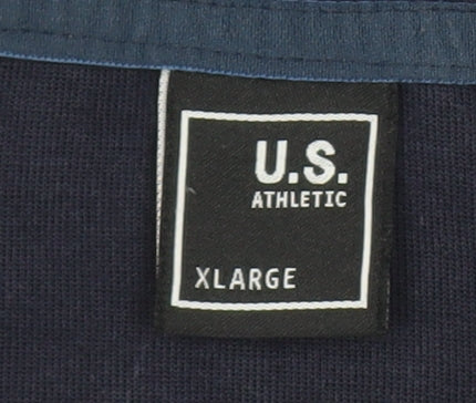 U.S. Athletic Men’s Blue Full Zip Hoodie XL Lightweight Cotton Blend