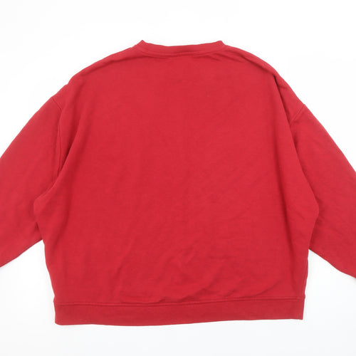 Tu Women Red LOVE. Graphic Pullover Sweatshirt Size M