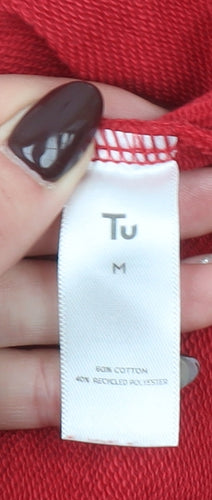 Tu Women Red LOVE. Graphic Pullover Sweatshirt Size M
