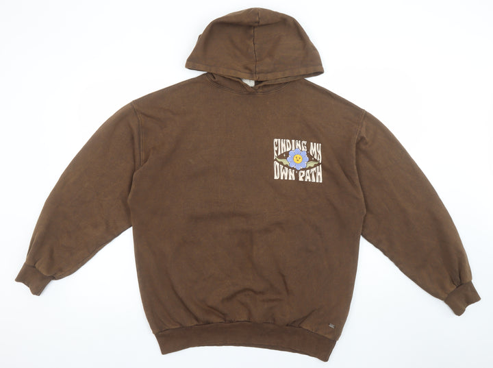 Pull&Bear Teen Brown 'Finding My Own Path' Hoodie Size S